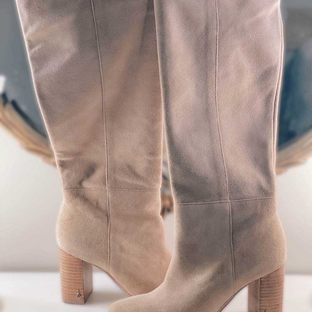 Elegant Beige Knee-High Boots
